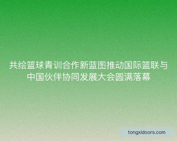 共绘篮球青训合作新蓝图推动国际篮联与中国伙伴协同发展大会圆满落幕